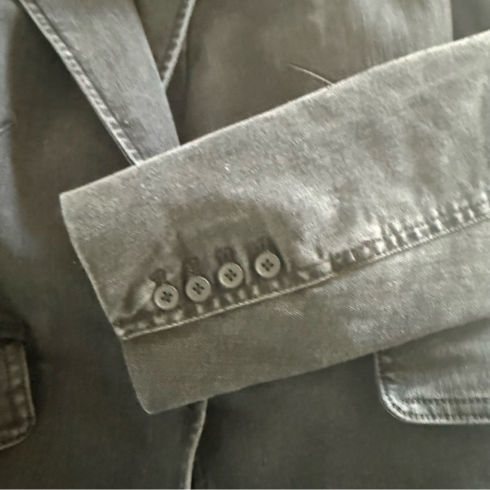 GAP Black denim Single-Button Tailored Blazer - image 4